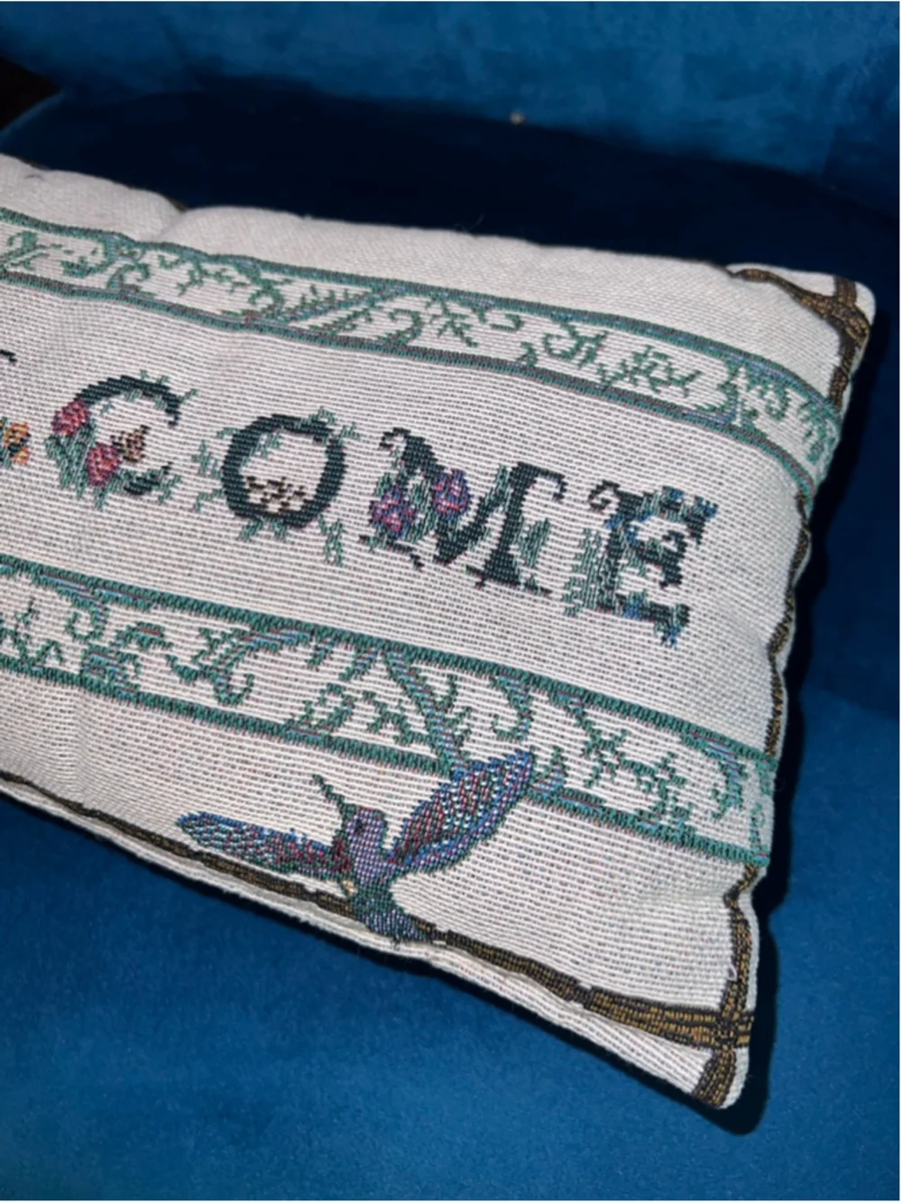 VTG Welcome Accent Pillow One Size Beige Green